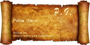Pehm Imre névjegykártya